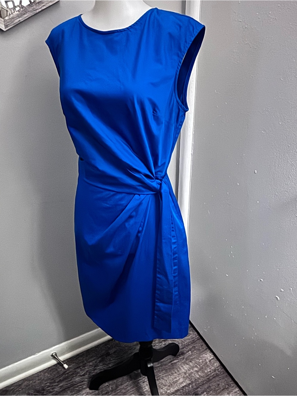 Ann Taylor Cobalt Blue Tie-Waist Midi Dress - Picture 6 of 12
